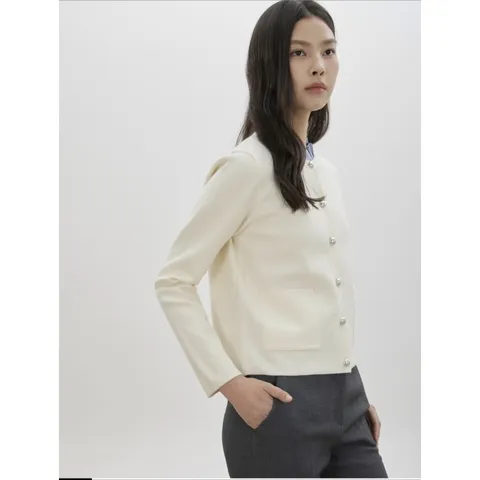[롯데백화점][씨씨콜렉트]탈부착 스트라이프 카라 니트 가디건 C261KSL003