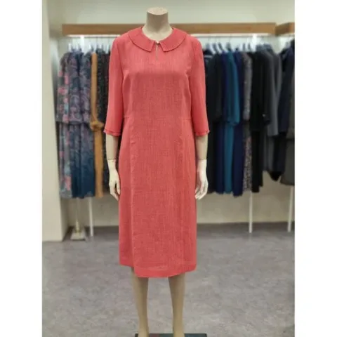 세이브존07 수입소재  주름카라 원피스 OP4209 (15142117)