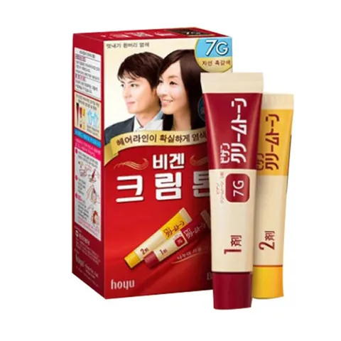 비겐크림톤 7호 자연흑갈색 헤어 염색약 40g 새치커버 새치염색약 갈색염색약 크림염색약