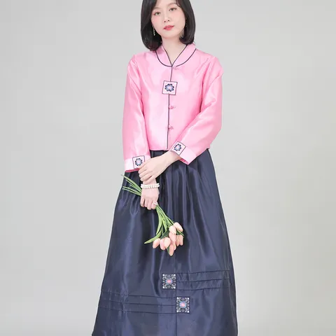 엄마옷 곱디고운 사계절 여성 어른 양단 개량한복 혼주 하객 환갑 저고리 치마세트 H01146