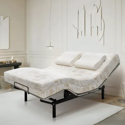 라클라우드 모션베드 EZ모션 + 천연라텍스 매트리스 Q20cm / 전동침대 모션베드 (퀸)