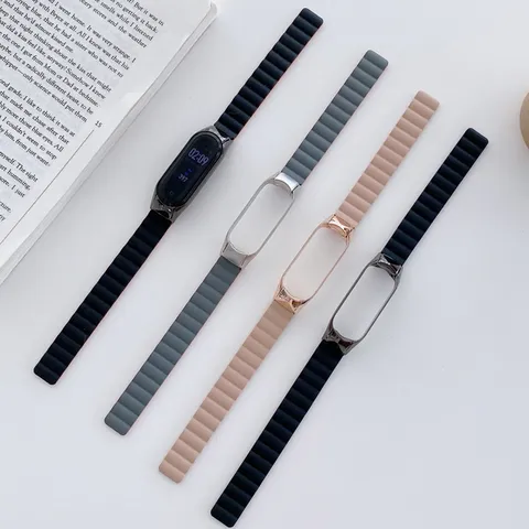 샤오미 미밴드7 호환 투톤컬러 자석 실리콘 시계줄 밴드 스트랩