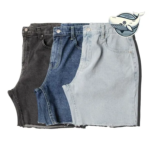 시원한 여름 데님 반바지 남자 컷팅 디자인 남자편한청바지 남자빈티지청바지 남자청바지