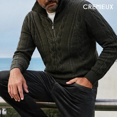 다니엘크레뮤 캐시미어 울 블렌디드 하프 집업 스웨터 2종