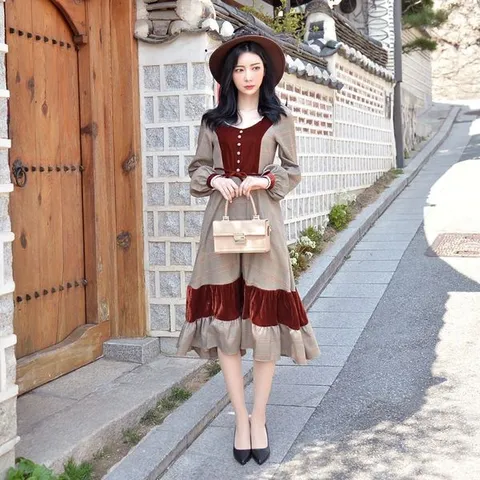 [하프클럽/모노무드] 교복몰 (미스개화기) 빅토리아 벨벳 경성의복 개화기.