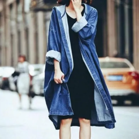 [오노마] ONM 해외여행 청자켓 롱 간절기 후드 데님자켓 롱자켓 사 (12079164)