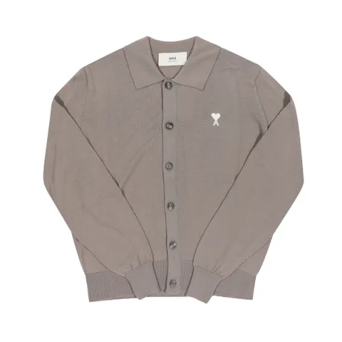 AMI HKC221 KN0025 0952  드 꾀흐 스몰 하트 로고 폴로 남성 가디건