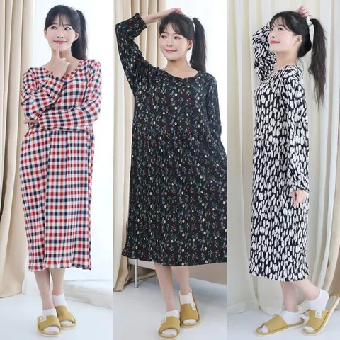 피치기모 플리츠 홈원피스 홈드레스 빅사이즈 임산부 (9171643)