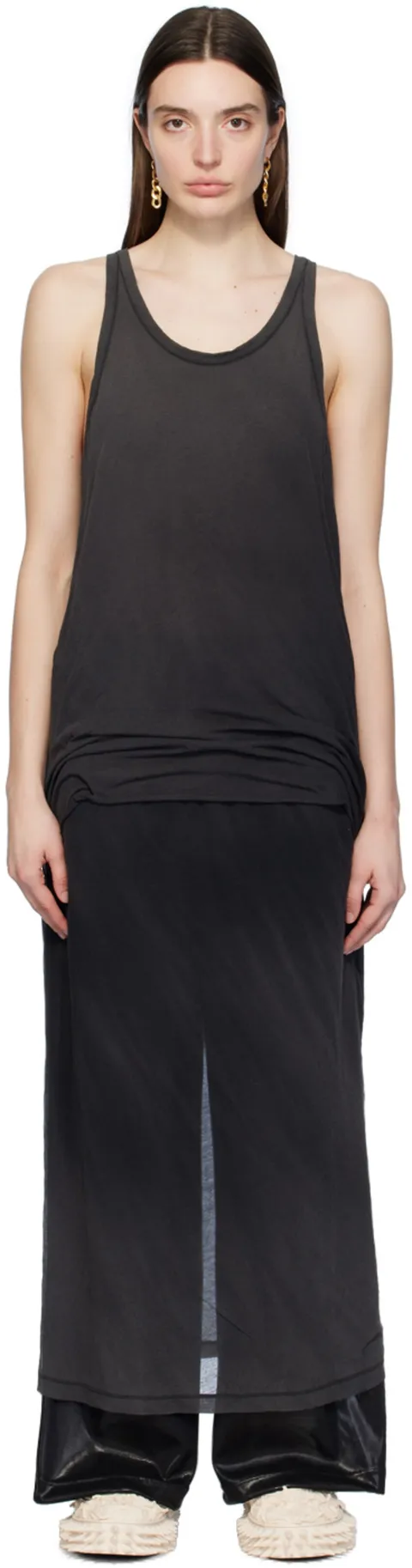 더블렛 블랙 레이어드 맥시 드레스 24SS36SH143