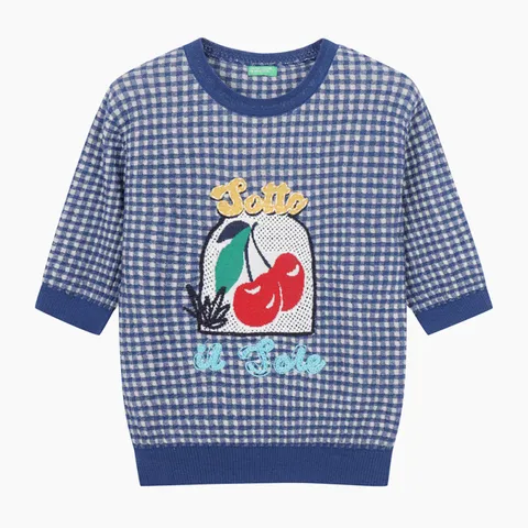 [롯데백화점](프리미엄)]체리 크로셰 체크 니트 (BAKP61531)