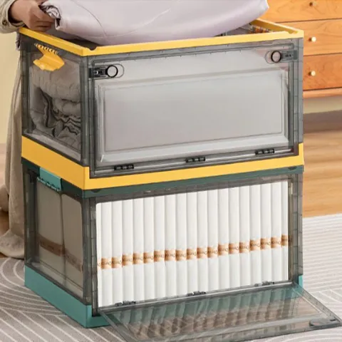 폴딩박스 옷장 바지 정리함 투명 리빙박스 소형 중형 옷정리함 플라스틱서랍장