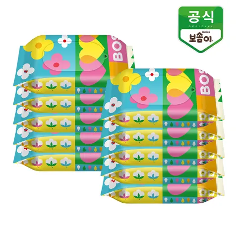 보솜이 펀앤플레이 라이트 아기물티슈 휴대용 10매 x 10팩