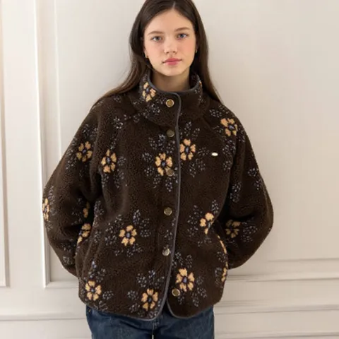[아워호프] Florence Button Fleece Jacket - Brown [H25WT-OT07-BRO]