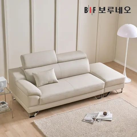 [착불]  로우Po 쇼파 가죽 소파 헤드레스트 거실 3인용 스툴 세트