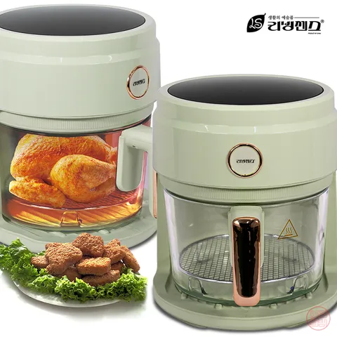 터치 글라스 3.5L 에어프라이어 위생적인 투명 유리 바스켓 에어프라이기 튀김기 생선구이기