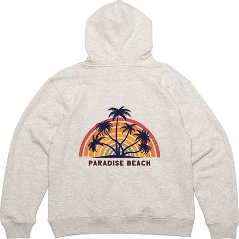 [하프클럽]  후드집업 뒷면 파라다이스 해변 여름 그림 프린팅