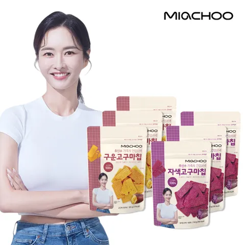 [미아추] 하원미 구운고구마칩 100G x 3봉+자색 100G x 3봉