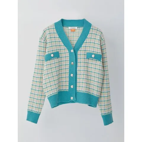 [하프클럽] 브이넥 트위드 니트 가디건 KOCDP202 (3colors)
