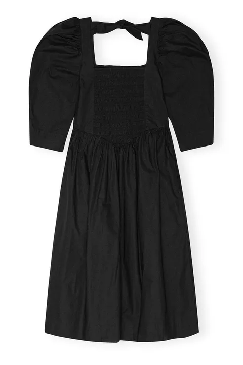 MUST IT_GANNI 가니 Black Cotton Poplin Smock Dress 포플린 원피스 F9492