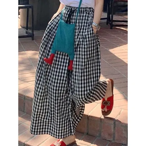 [하프클럽/디애이치]셜 체커 치마 바지