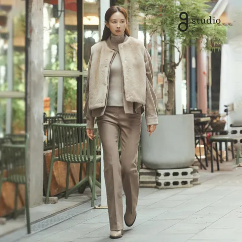 지스튜디오 25FW 고트스웨이드 셔링 자켓