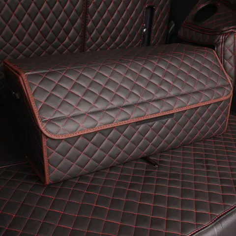자동차 가죽 트렁크정리함 수납함 L사이즈-격자타입 트렁크정리함 트렁크수납함 자동차정리