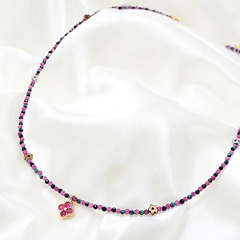 루비 앤 말라카이트 원석 목걸이 NK173