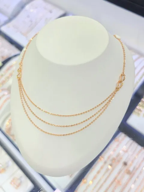 14k 금 3줄 레이어드 목걸이 12GBOALN07-42.45