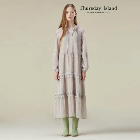[정상가-299000원][Thursday Island] 프릴 맥시 원피스(T236MOP144W)