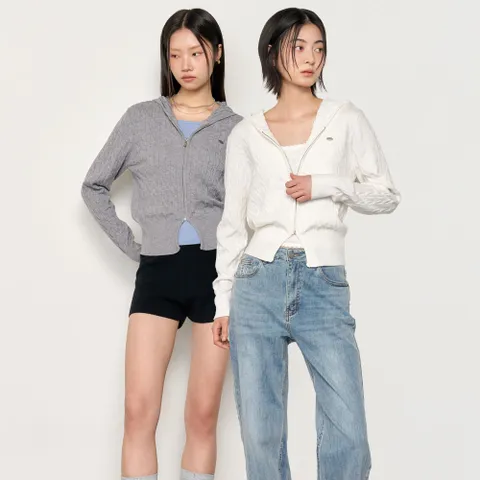 시그니처 케이블 후드 집업 [3COL]/WBE1L04520