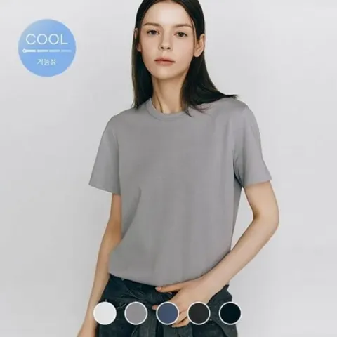 [롯데백화점]여성 라운드넥 수피마 코튼 반팔 티셔츠 325523/05325523