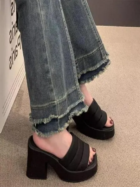 여성 통굽 슬리퍼 웨지 학교 사무실 푹신한슬리퍼 발편한슬리퍼 굽높은슬리퍼 키높이쪼리
