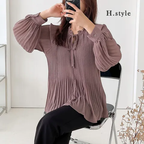 H스타일BL비너스주름블라우스2/가을/긴팔/블라우스/브라우스/BL/정장