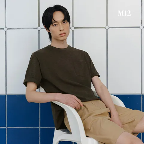 M12 25SS 남성 면슬럽 라운드넥 티셔츠 5종