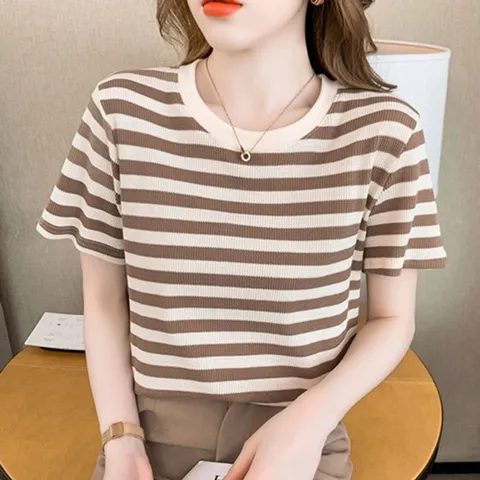 [브리치] 나바바 / NT344 캐주얼 베이직 스트라이프 티셔츠