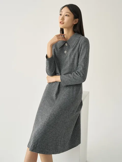 여성 [피어로즈] 트위드 A라인 원피스 LFOPNA01_BK