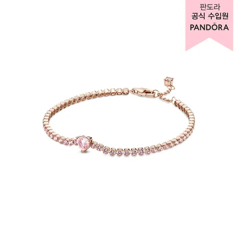 [롯데백화점](주얼리)](백화점 보증서 제공) 스파클링 하트 테니스 브레이슬릿_580041C01