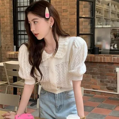 [하프클럽/모노무드] 가디건 반팔 니트가디건 얇은 반팔가디건 미니