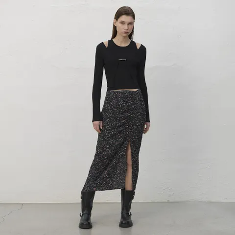 [나인] [정상가 :89000원] 마인 셔링 프린트 스커트(SK-4915)