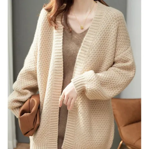 여성 니트 가디건 1P 노버튼 봄 가을 카디건 외투 여성가디건 여자가디건 니트가디건 니트카디건