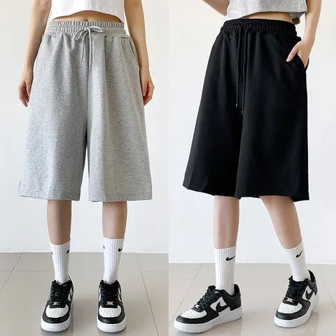 [하프클럽] 베이직 벌룬 와이드 반바지 심플 베이직 밴딩 버뮤다 트레이닝반바지 6부팬츠 빅사이즈 남녀공용