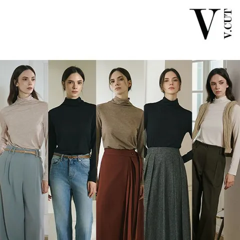 [하프클럽]  울 블랜디드 티블라우스 5종