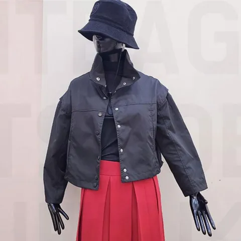 데일리 봄가을 베이직 스트링 숏점퍼 스트링점퍼 베이직점퍼 크롭점퍼 숏점퍼 베이직점퍼