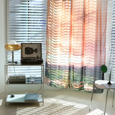 쉬폰 패브릭 포스터겸 가리개커튼 노을빛 경주135x2301장