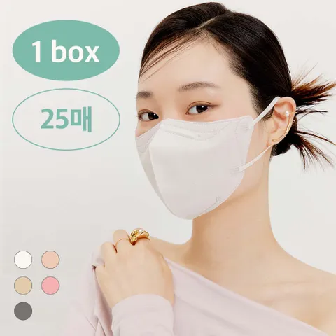 마스크 새부리형 덴탈 미세먼지 숨쉬기편한 컬러마스크 중형/대형 25매
