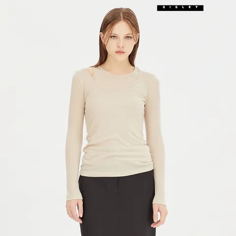 아울렛 바이엘 저지 레이어드 티셔츠 SATS06341_BE