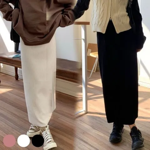 [하프클럽/모노무드] 스커트 신축성 뒷트임 ㄴ 청 여성 좋은 허벅