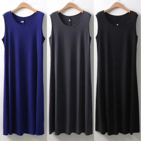 [옷자락] 여성 빅사이즈 WW 냉장고나시롱원피스 오버핏