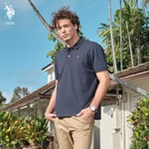 [USPA]24Summer 클래식핏 피케 폴로 티셔츠 남 네이비