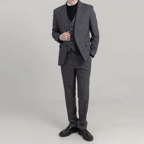 [브리치]  / 봄 가을 블프 차콜 온체크 정장 수트 세트 셋업 양복